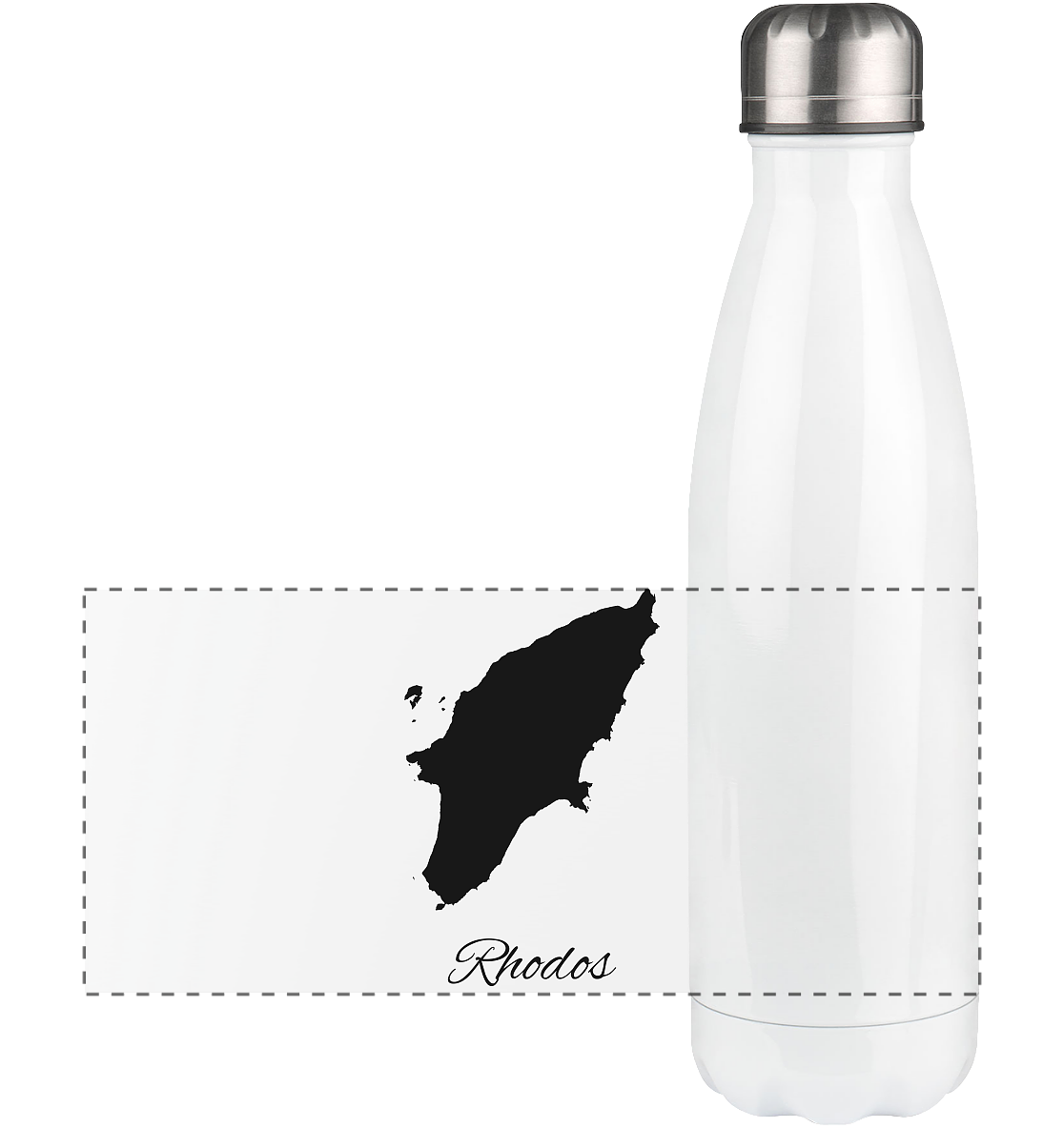 Rhodos Silhouette Griechenland - Panorama Thermoflasche 500ml