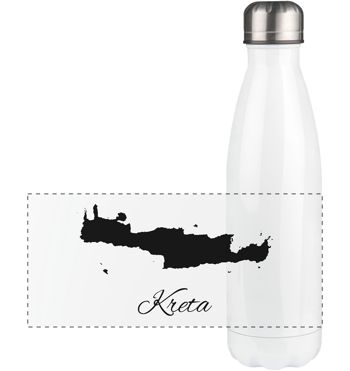Kreta Silhouette Griechenland - Panorama Thermoflasche 500ml