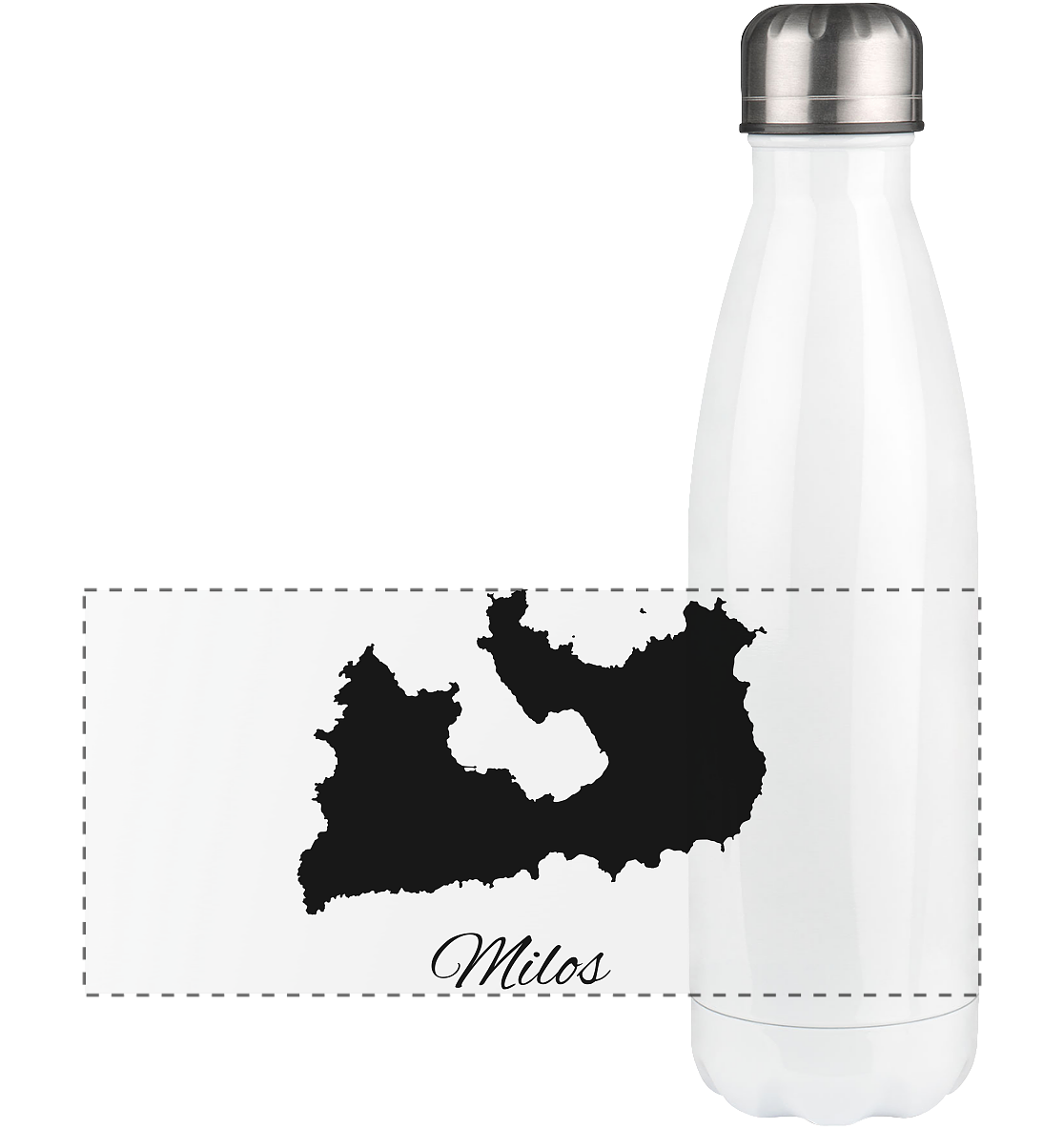 Milos Silhouette Griechenland - Panorama Thermoflasche 500ml