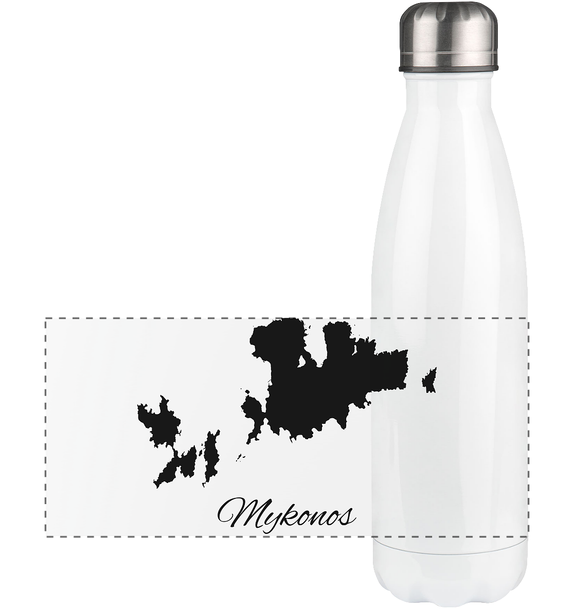Mykonos Silhouette Griechenland - Panorama Thermoflasche 500ml