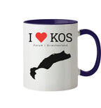 I LOVE KOS - Forum Grèce Noir - tasse bicolore