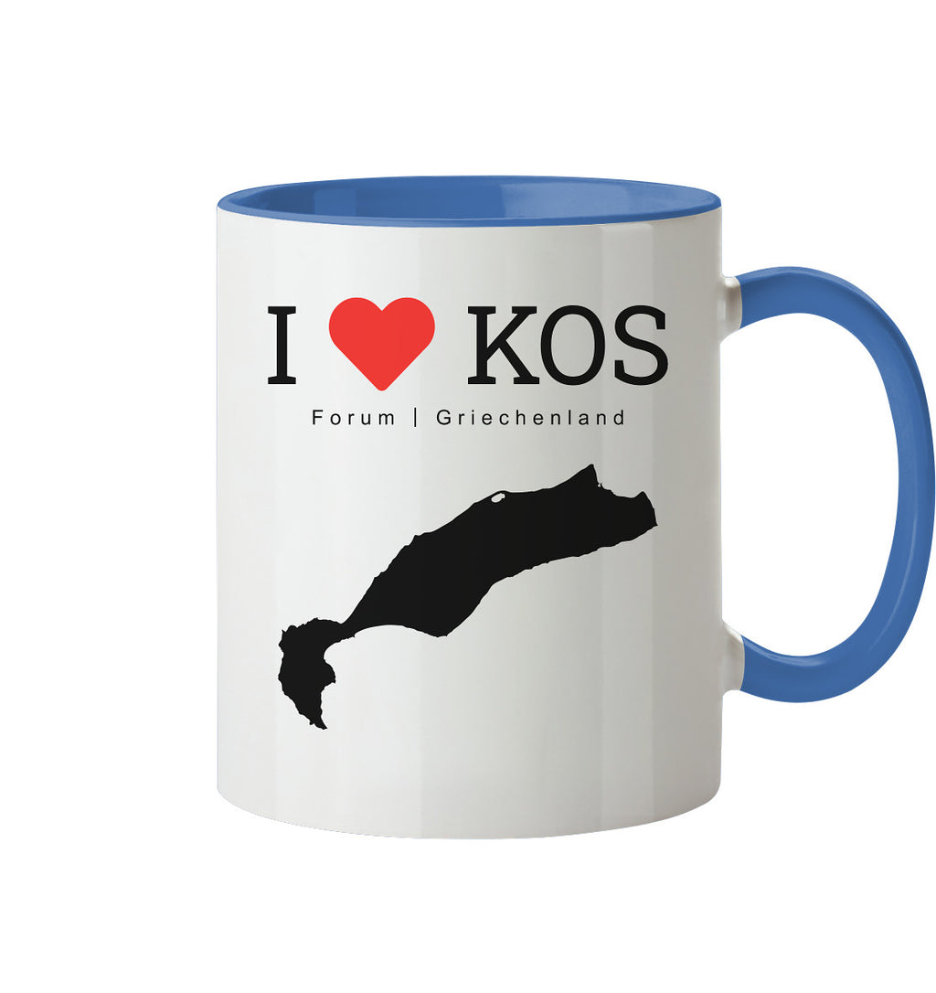 I LOVE KOS - Forum Grèce Noir - tasse bicolore