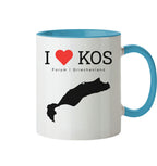 I LOVE KOS - Forum Grèce Noir - tasse bicolore
