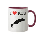 I LOVE KOS - Forum Grèce Noir - tasse bicolore