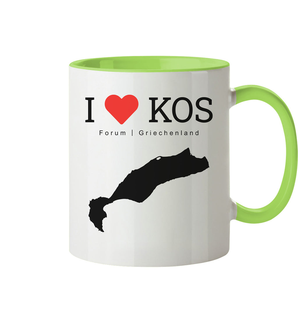 I LOVE KOS - Forum Grèce Noir - tasse bicolore