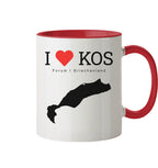I LOVE KOS - Forum Grèce Noir - tasse bicolore
