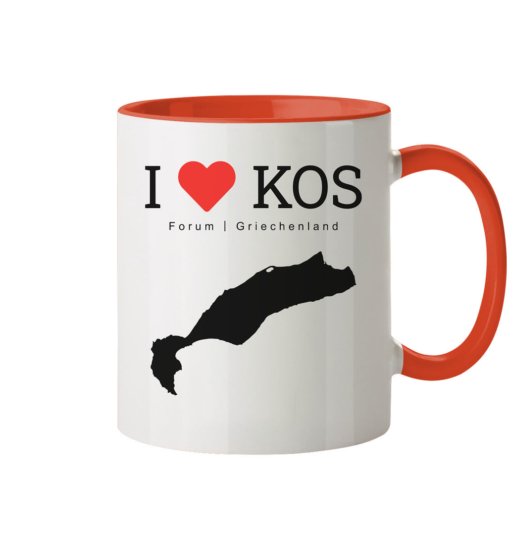 I LOVE KOS - Forum Grèce Noir - tasse bicolore