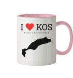 I LOVE KOS - Forum Grèce Noir - tasse bicolore