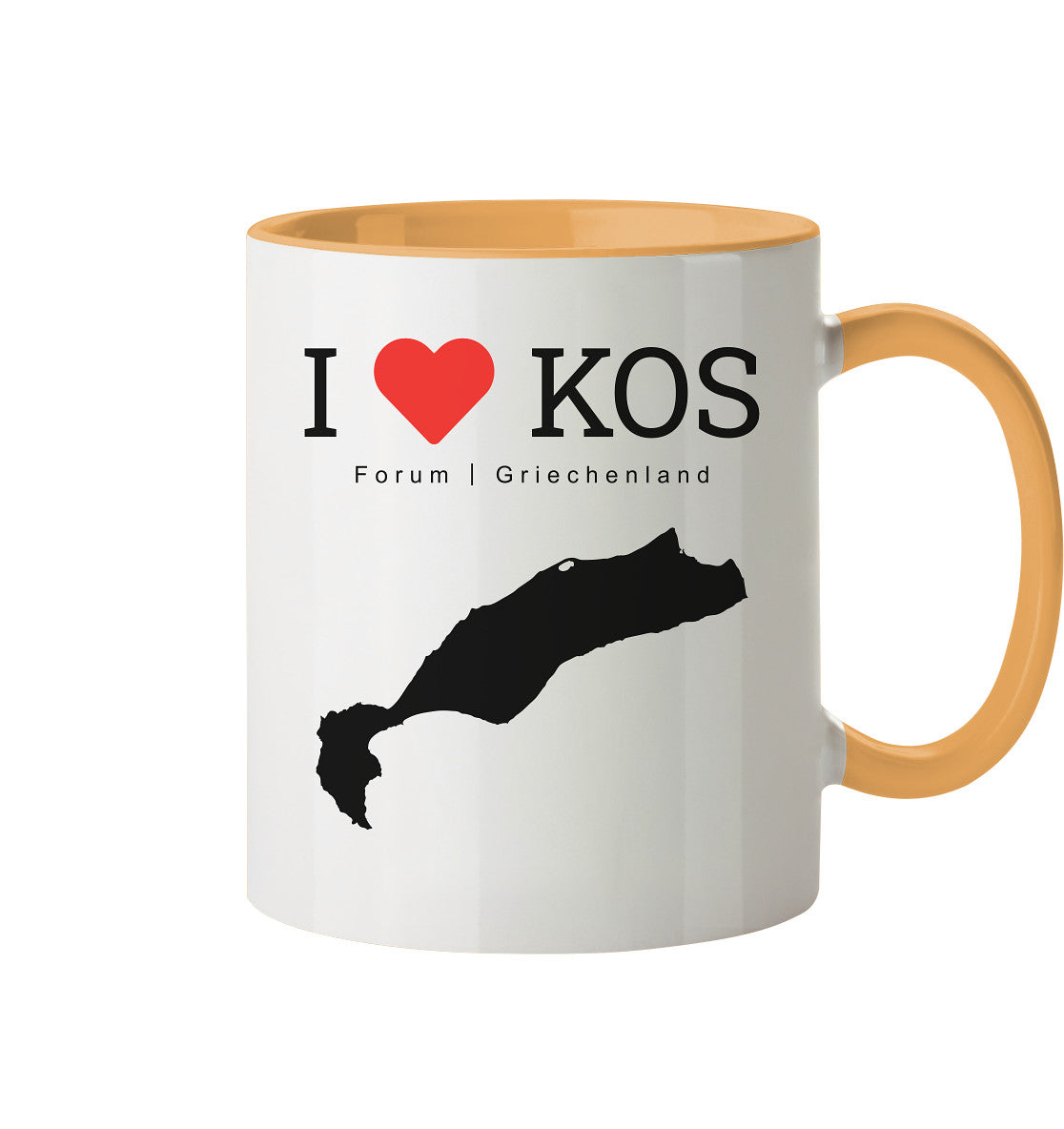 I LOVE KOS - Forum Grèce Noir - tasse bicolore