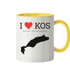 I LOVE KOS - Forum Grèce Noir - tasse bicolore