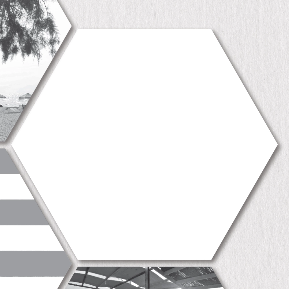 Tuile photo hexagonale Grèce [PERSONNALISABLE] etc. Silhouettes de drapeaux et d'îles