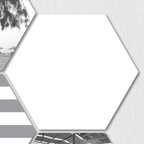 Tuile photo hexagonale Grèce [PERSONNALISABLE] etc. Silhouettes de drapeaux et d'îles