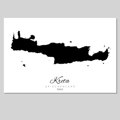Insel Silhouetten Griechenland | 60x90 cm | 61 verschiedene griechische Inseln | Aluverbundplatte