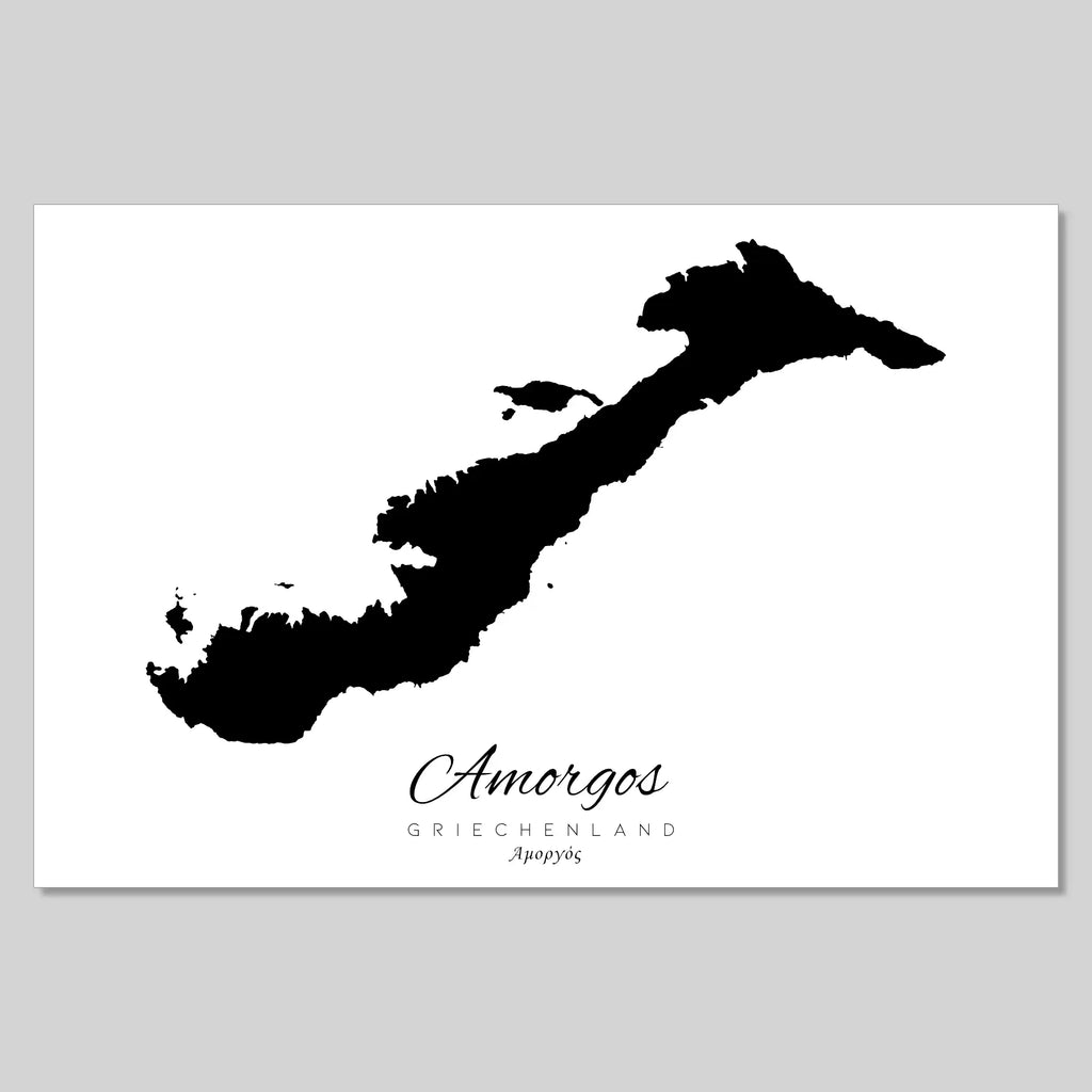 Amorgos Island Silhouette Contour Outline Greece