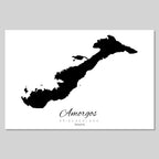 Amorgos Island Silhouette Contour Outline Greece