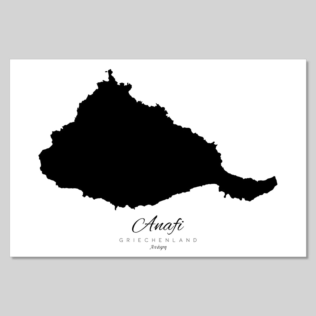 Anafi Island Silhouette Contour Outline Greece [POSTER]