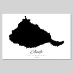 Anafi Island Silhouette Contour Outline Greece [POSTER]