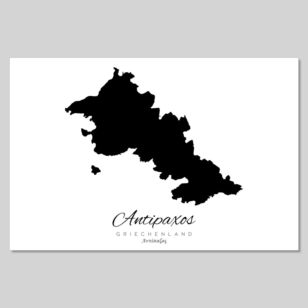 Antipaxos Island Silhouette Contour Outline Greece