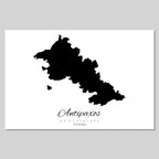Antipaxos Island Silhouette Contour Outline Greece