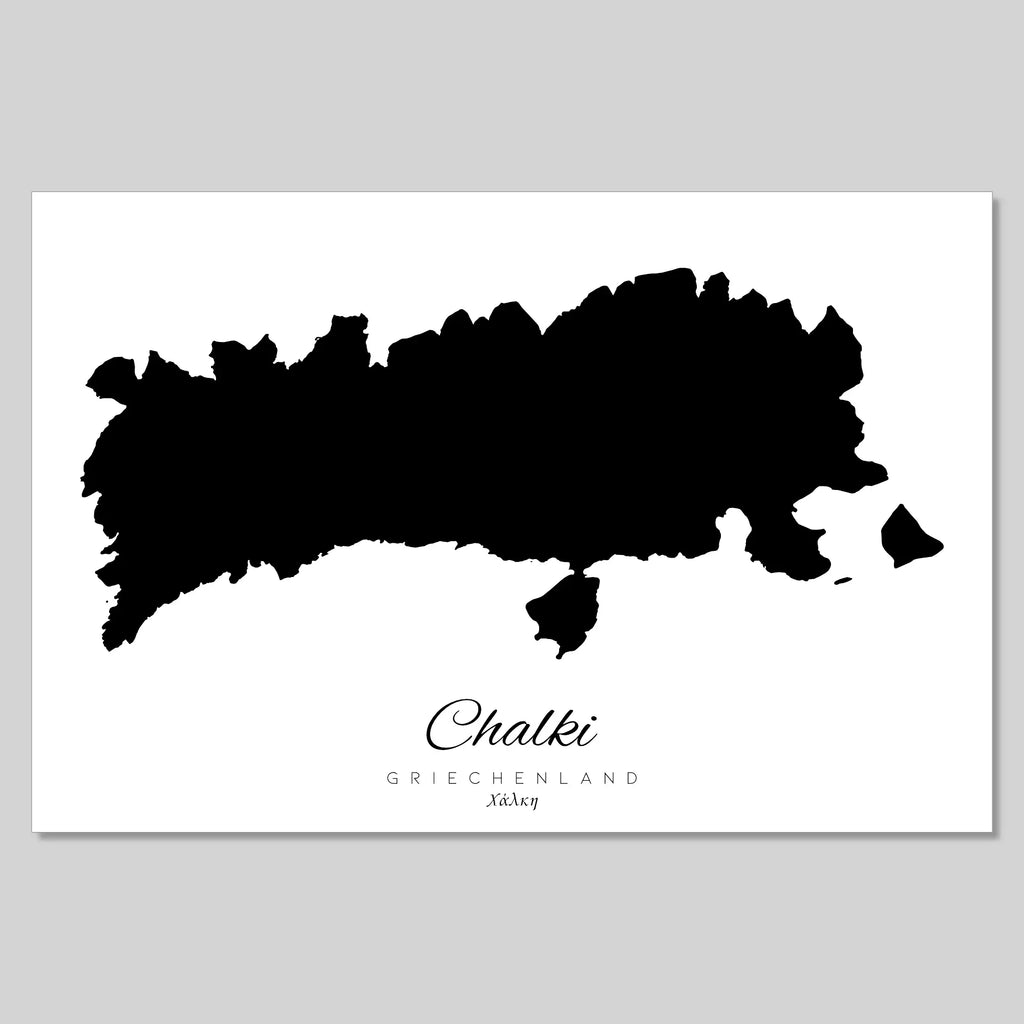 Chalki Island Silhouette Contour Outline Greece