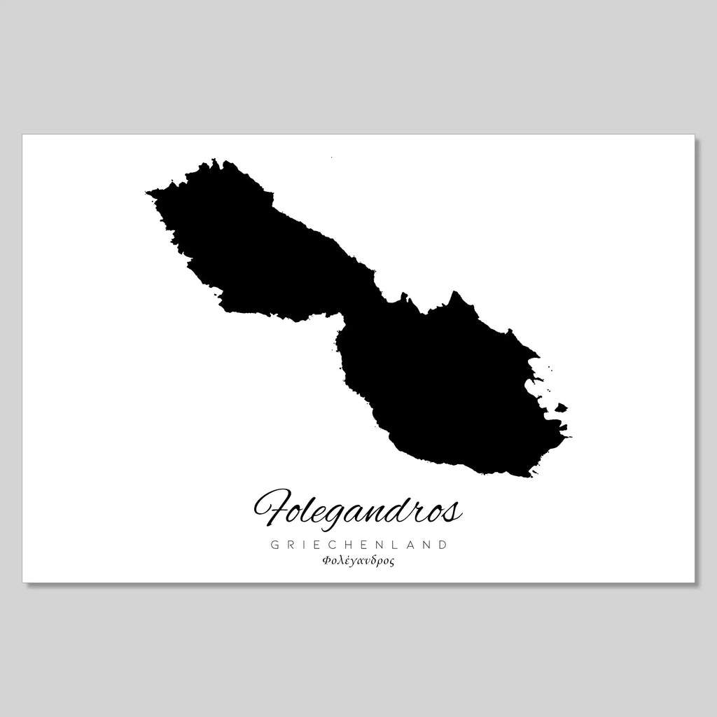 Folegandros Island Silhouette Contour Outline Greece