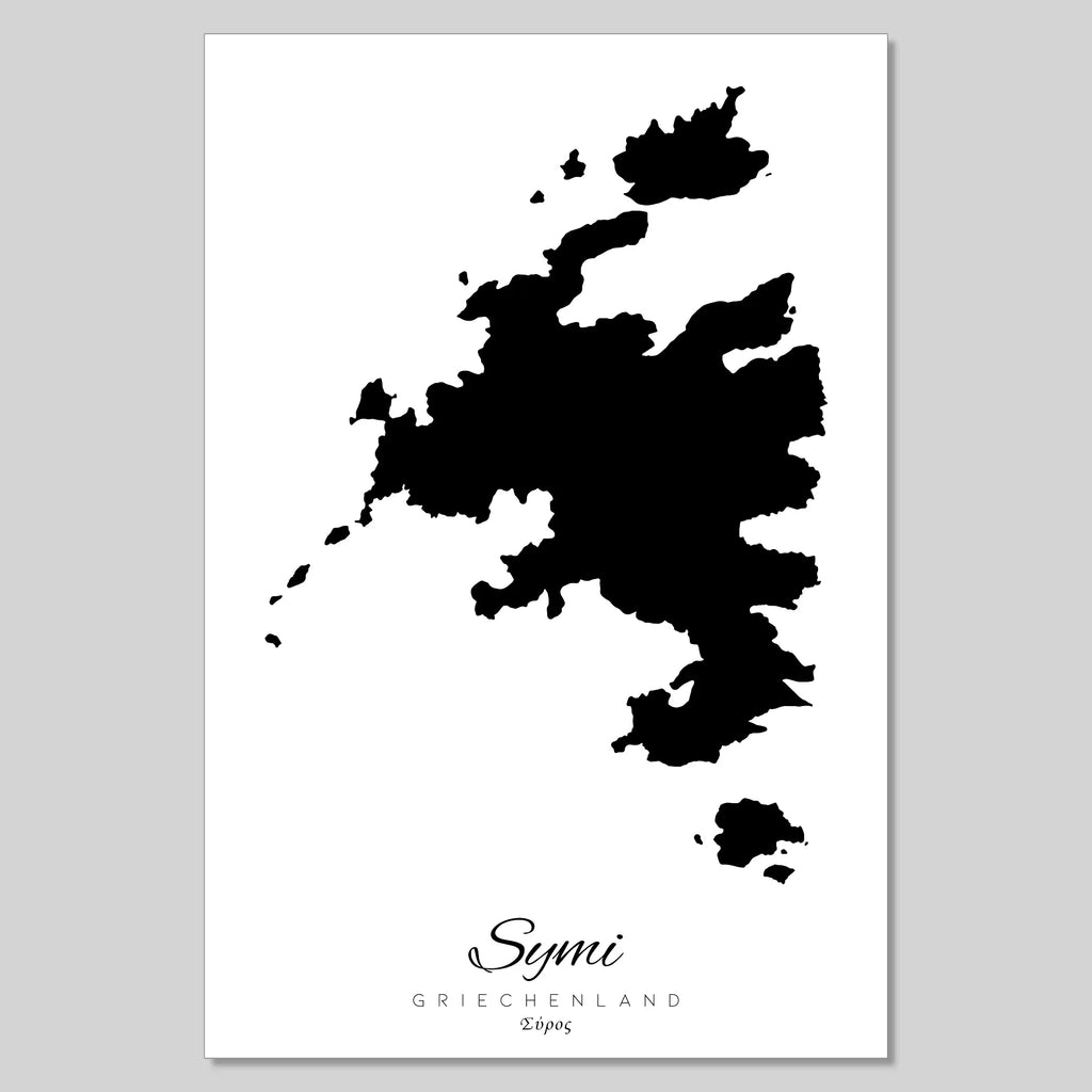 Symi Island Silhouette Contour Outline Greece