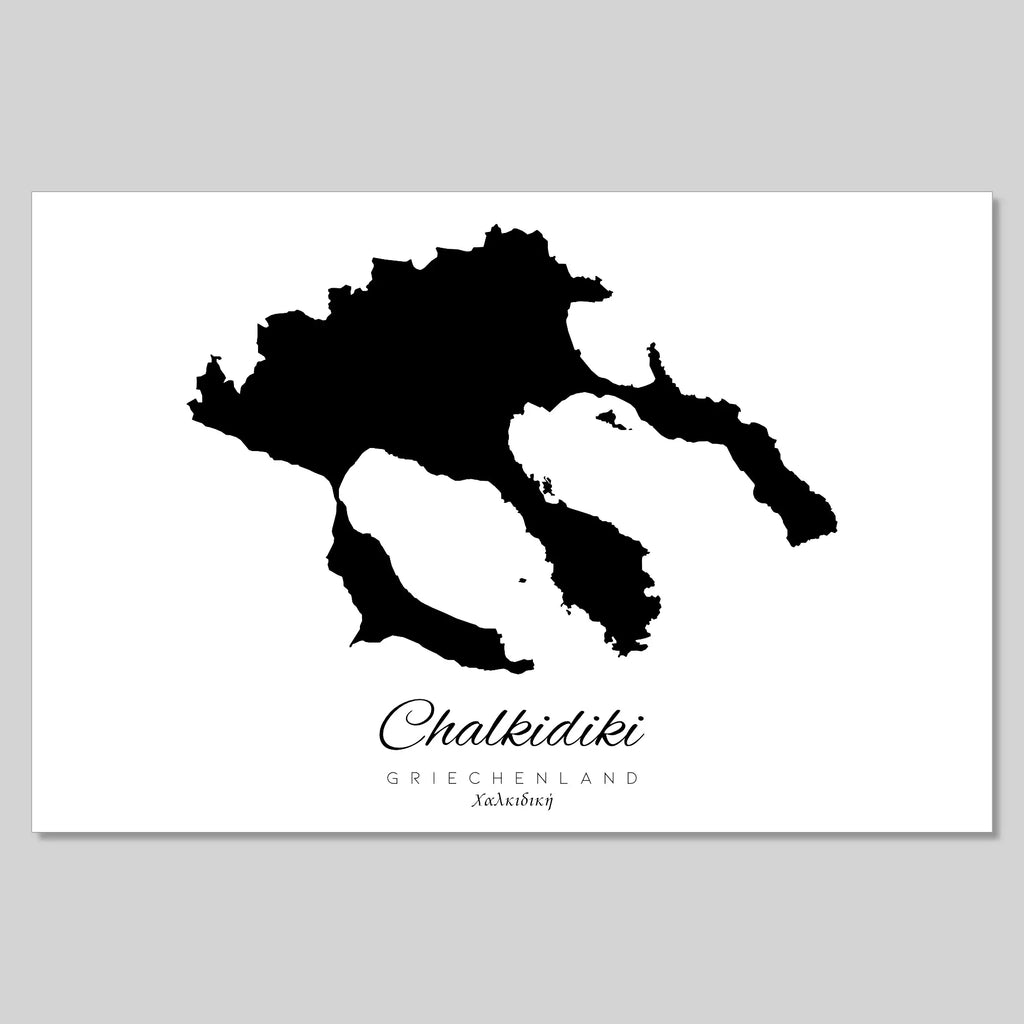 Chalkidiki island silhouette contour outline Greece