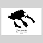 Chalkidiki island silhouette contour outline Greece