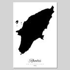 Rhodes Island Silhouette Contour Outline Greece