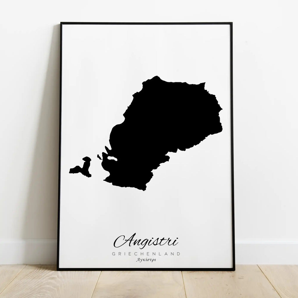 Angistri Island Silhouette Contour Outline Greece