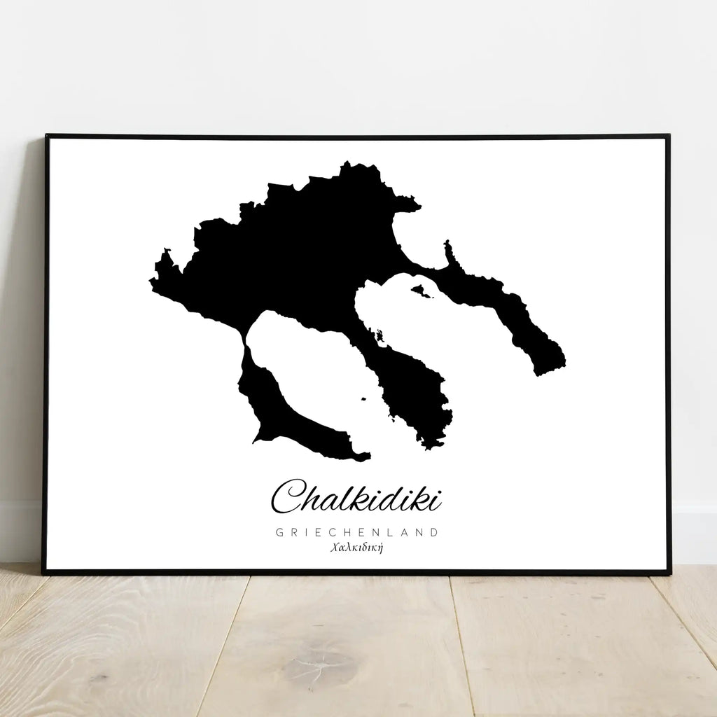Chalkidiki island silhouette contour outline Greece