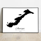 Amorgos Island Silhouette Contour Outline Greece