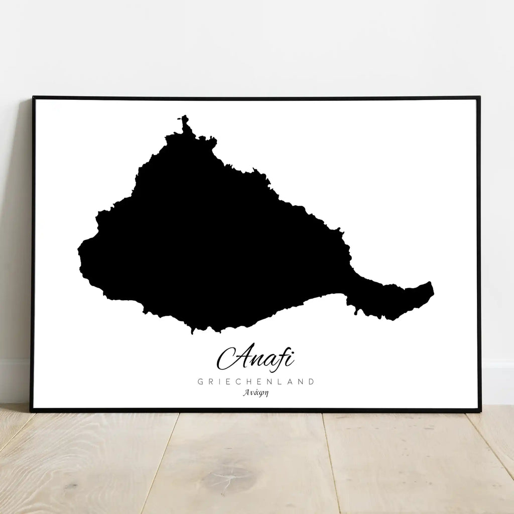 Anafi Island Silhouette Contour Outline Greece