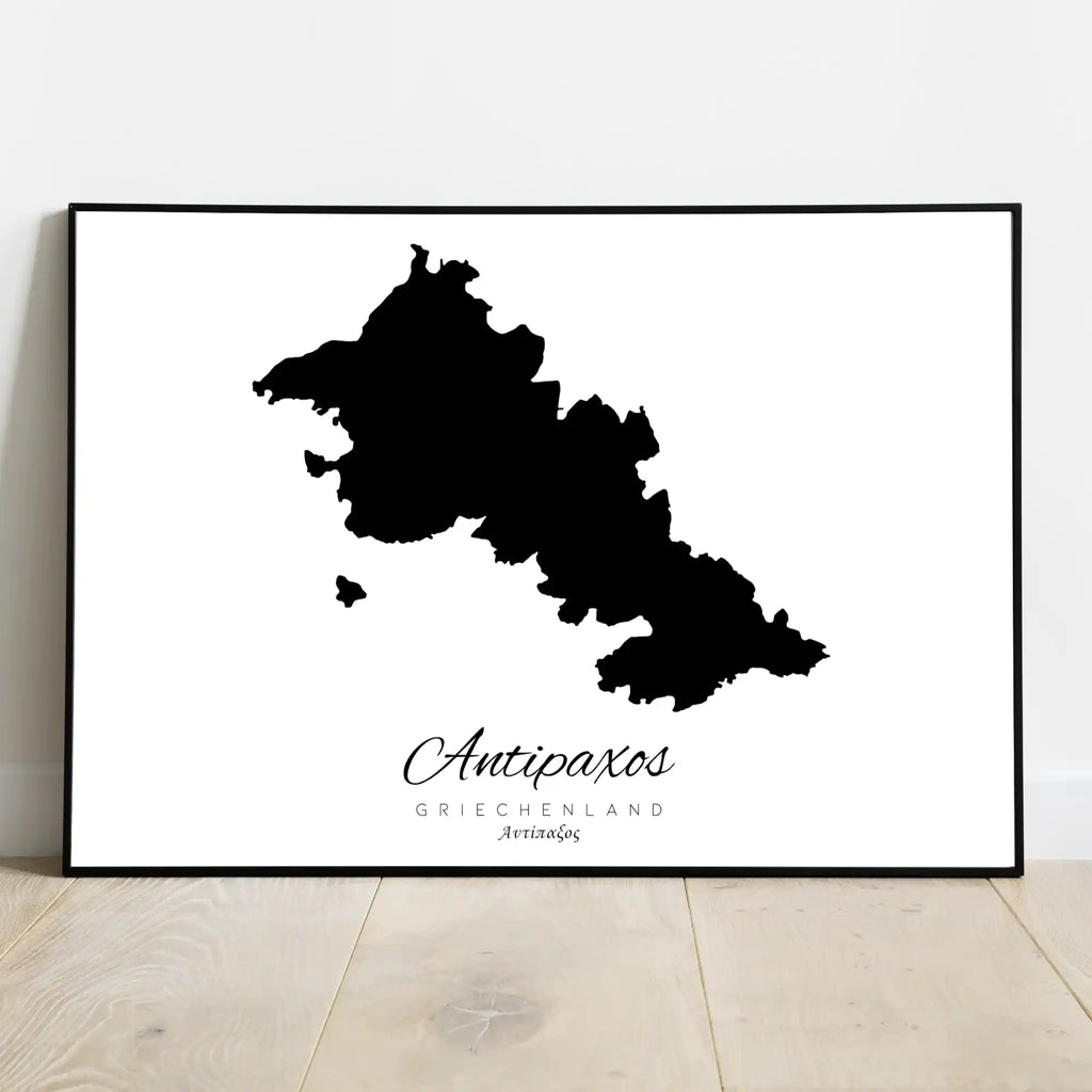 Antipaxos Island Silhouette Contour Outline Greece