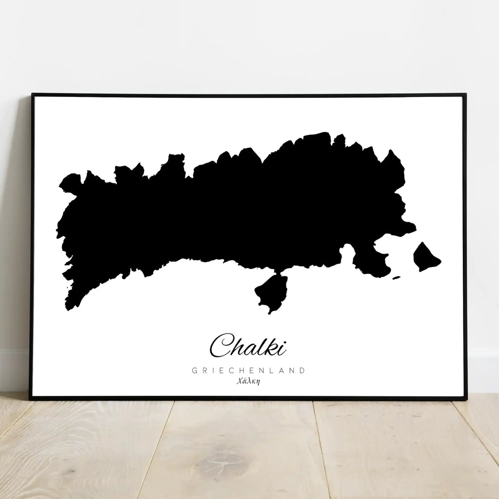 Chalki Island Silhouette Contour Outline Greece