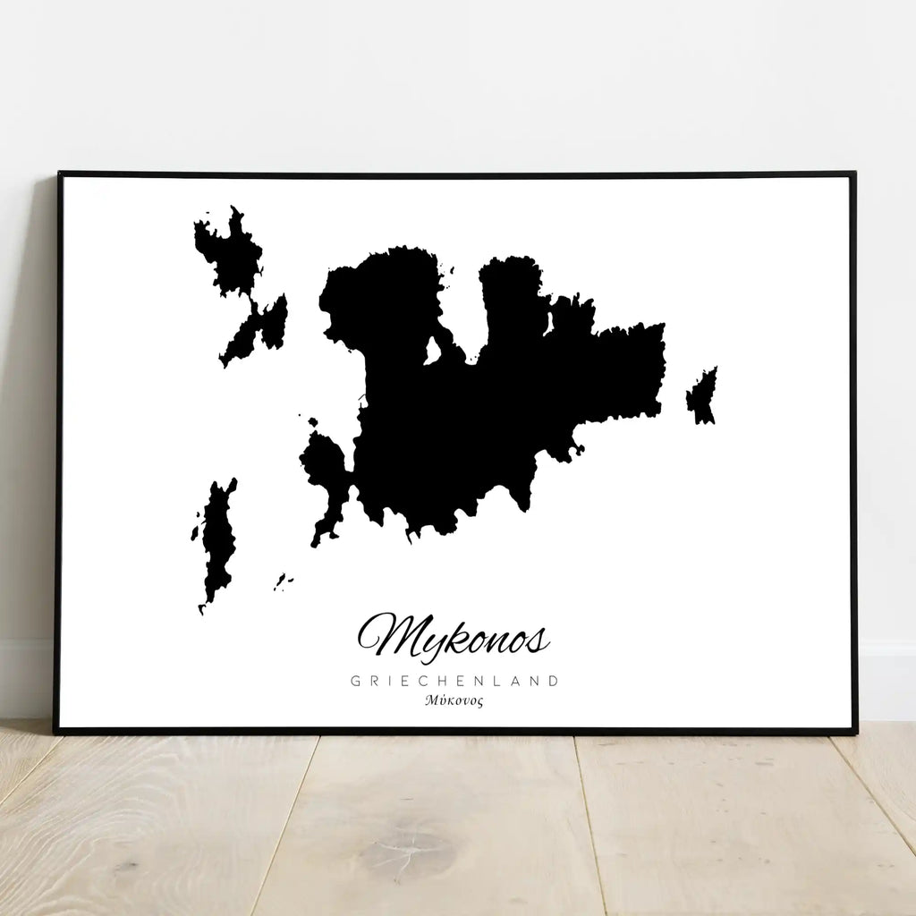 Mykonos Island Silhouette Contour Outline Greece
