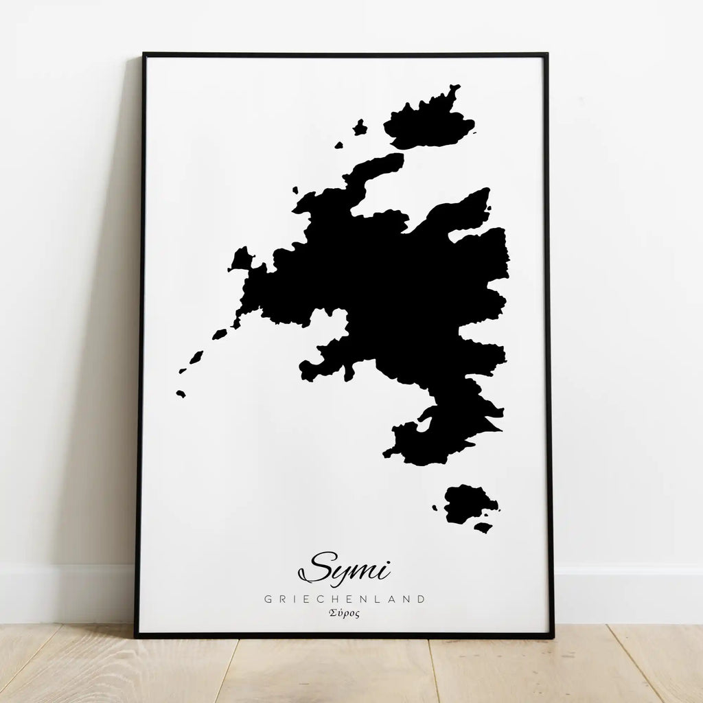 Symi Island Silhouette Contour Outline Greece