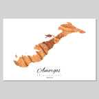 Amorgos Island Silhouette Contour Outline Greece