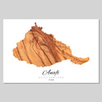 Anafi Island Silhouette Contour Outline Greece [POSTER]