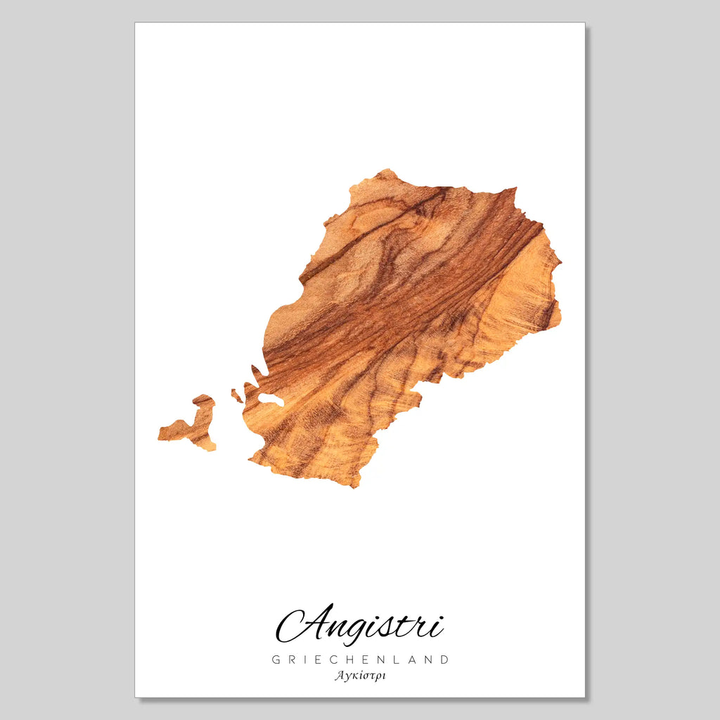 Angistri Island Silhouette Contour Outline Greece [POSTER]