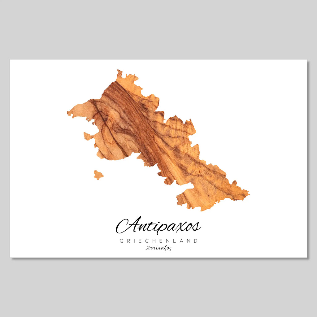 Antipaxos Island Silhouette Contour Outline Greece