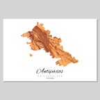 Antipaxos Island Silhouette Contour Outline Greece