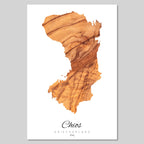 Chios Island Silhouette Contour Outline Greece [POSTER]
