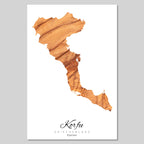 Corfu Island Silhouette Contour Outline Greece [POSTER]