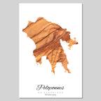 Peloponnese island silhouette contour outline Greece