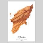 Rhodes Island Silhouette Contour Outline Greece