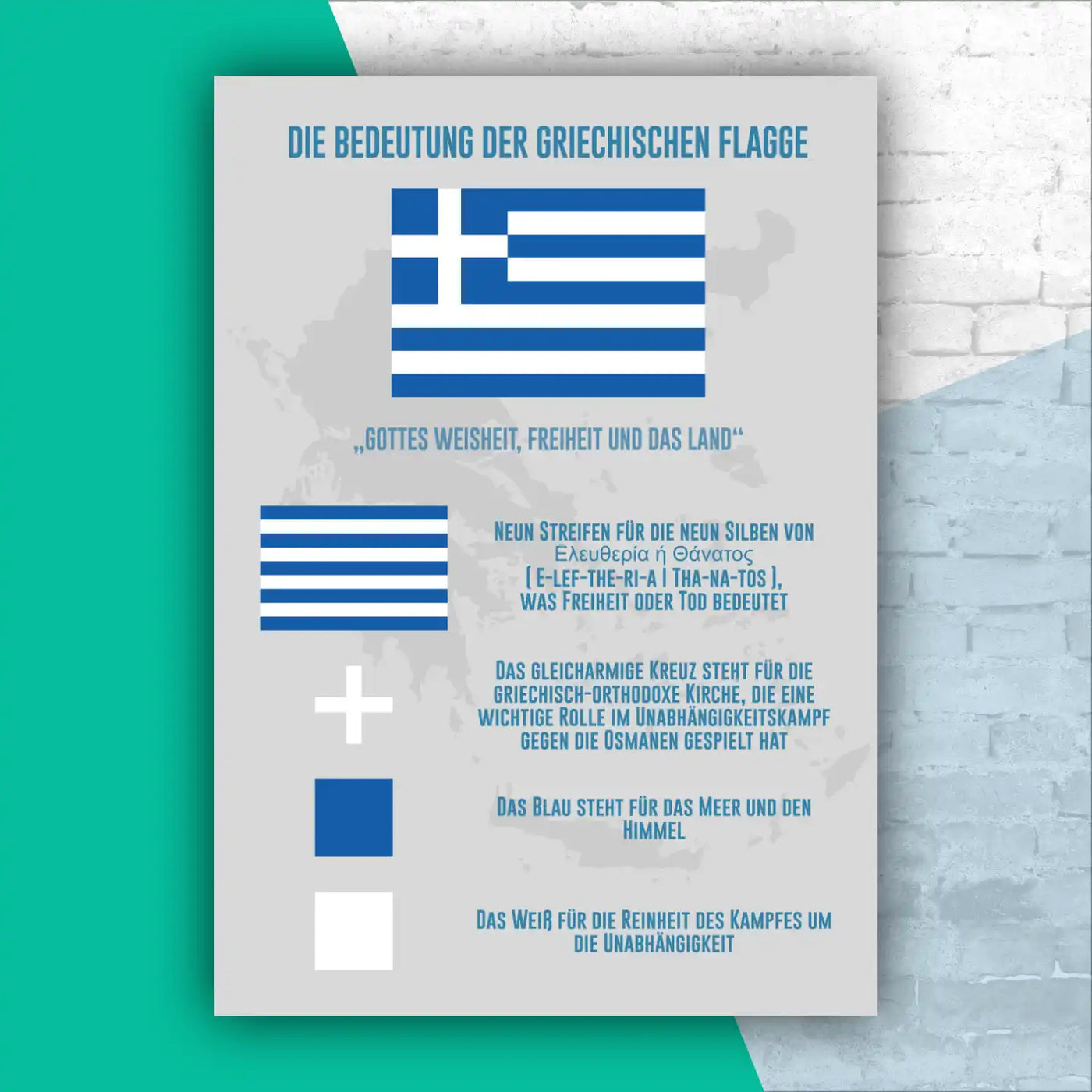 Poster "Die Bedeutung der griechischen Flagge"