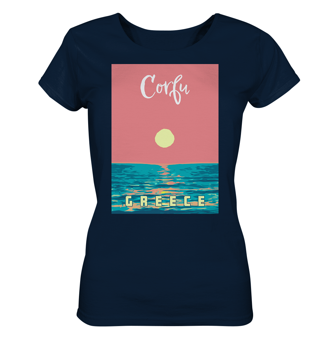 Sunset Ocean Corfu Greece - Ladies Organic Shirt