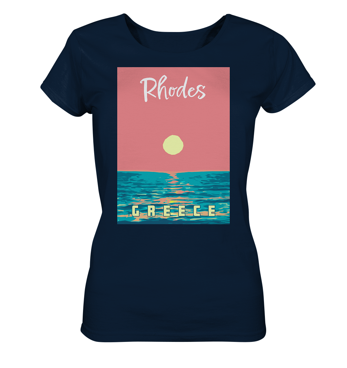 Sunset Ocean Rhodes Greece - Ladies Organic Shirt