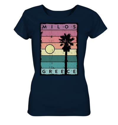 Sunset stripes & Palm tree Milos Greece - Ladies Organic Shirt